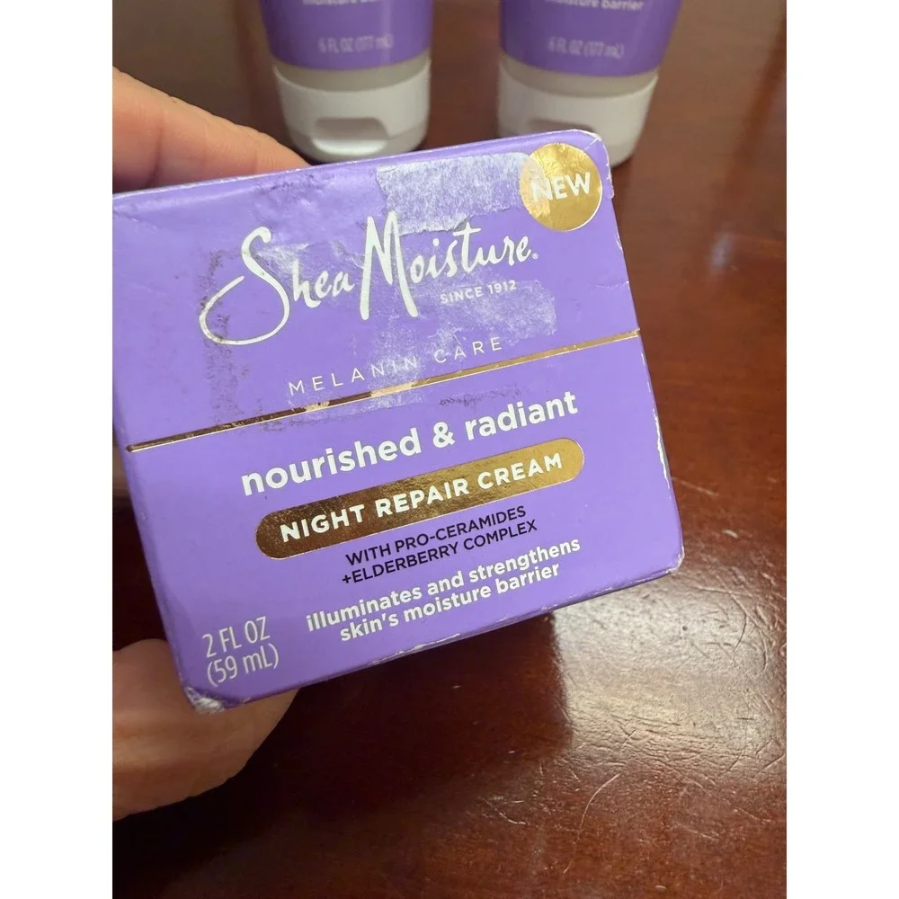 SheaMoisture Melanin Care Nourished & Radiant Cleanser and Night Cream Set 3pc